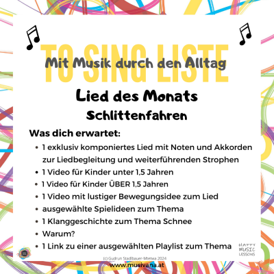 Lied Des Monats Jänner Kinderlied Happymusiclessons Musivana Graz